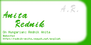 anita rednik business card